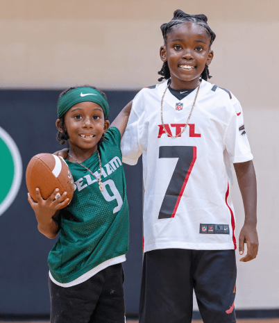 Children with a football